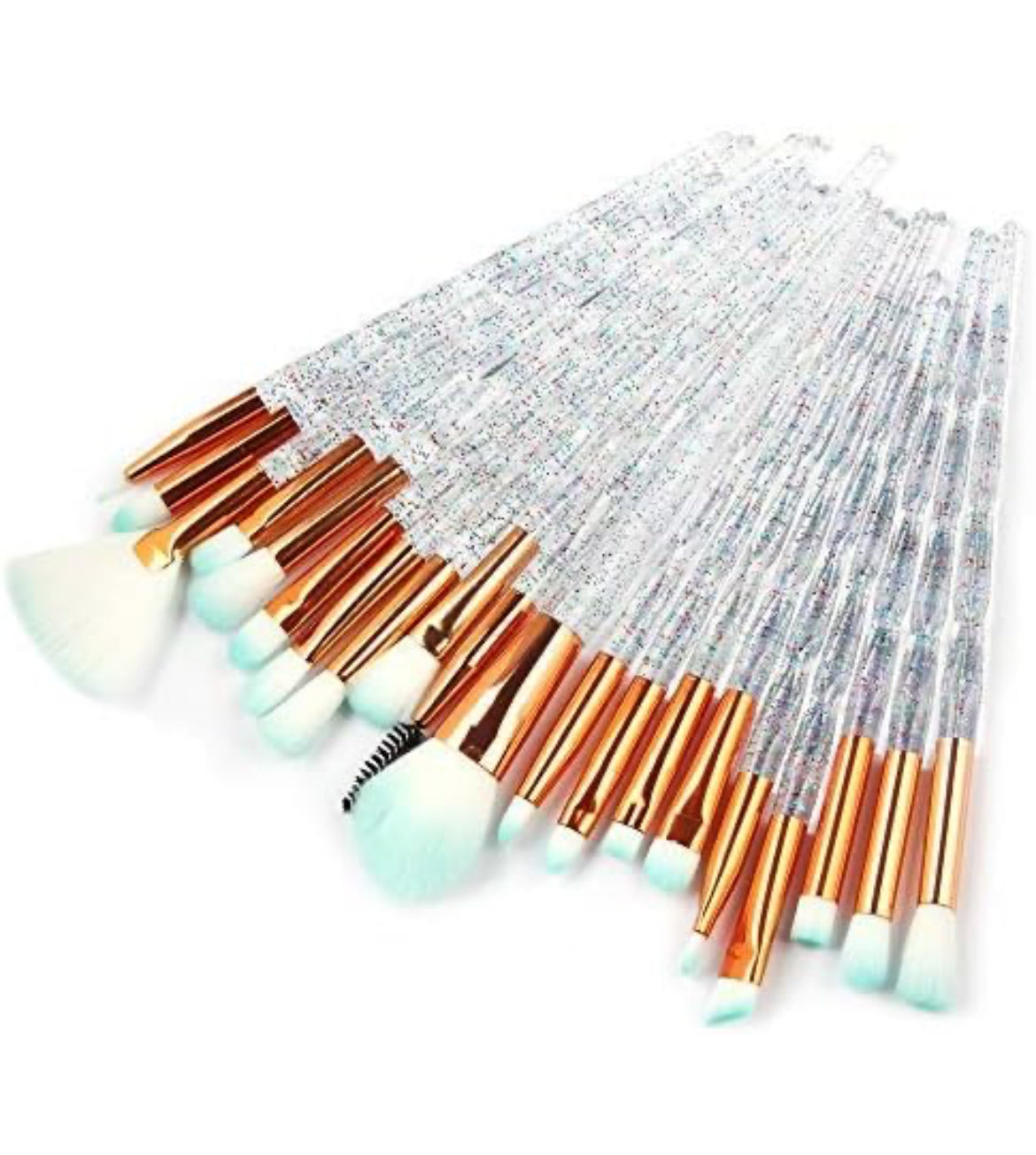 Makeup Brushes Crystal Handle Set 10 PCS Crystal Transparent Handle Powder Foundation Brush Concealer Eye Shadow Eyeliner Eyebrow Brush