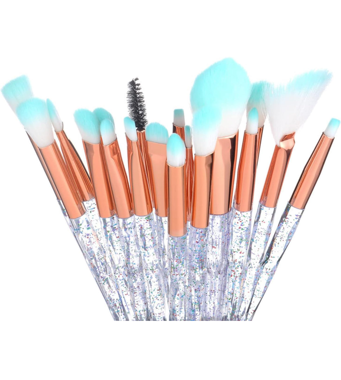 Makeup Brushes Crystal Handle Set 10 PCS Crystal Transparent Handle Powder Foundation Brush Concealer Eye Shadow Eyeliner Eyebrow Brush